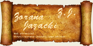 Zorana Jazački vizit kartica